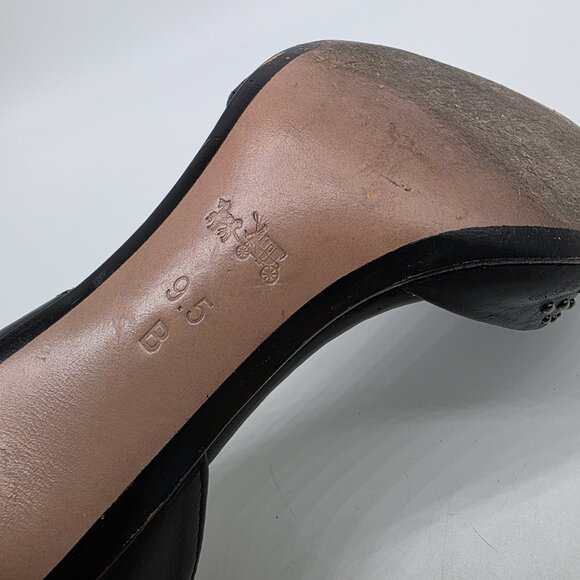 Coach Studded Heels Leather Black Retro Shoes Pumps - Picture 8 of 16